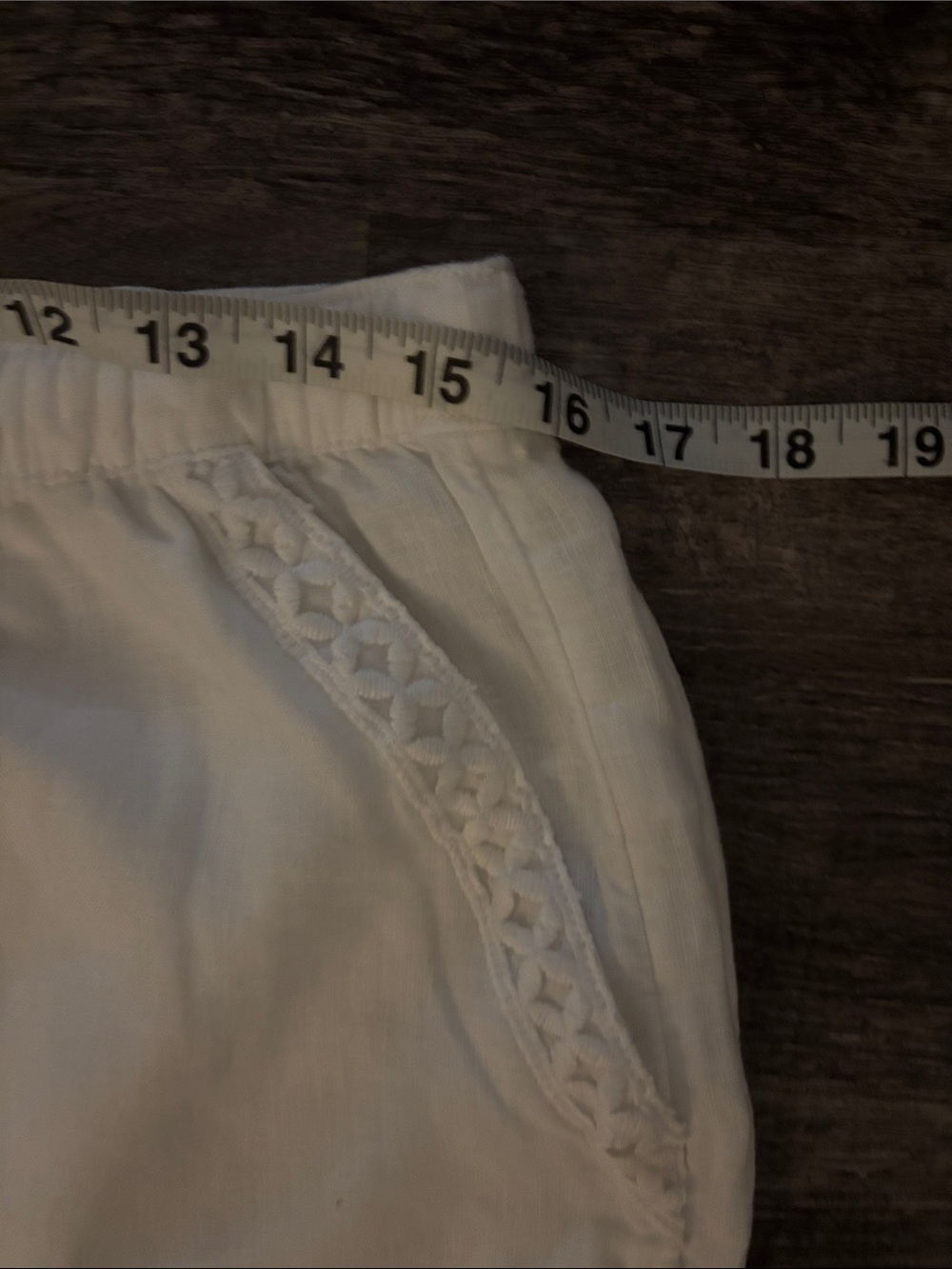 Joie White Wide-Leg Linen Pants with Crochet Trim - Picture 7 of 10